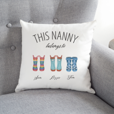 Hampers and Gifts to the UK - Send the This Nanny Belongs To Personalised Cushion